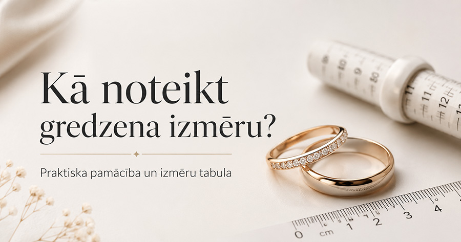 Pamācība kā noteikt gredzena izmēru, izmēru tabula